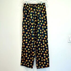 Vintage ANDALORO yellow smiley, pirate bandanna, red blue pants, unisex, medium